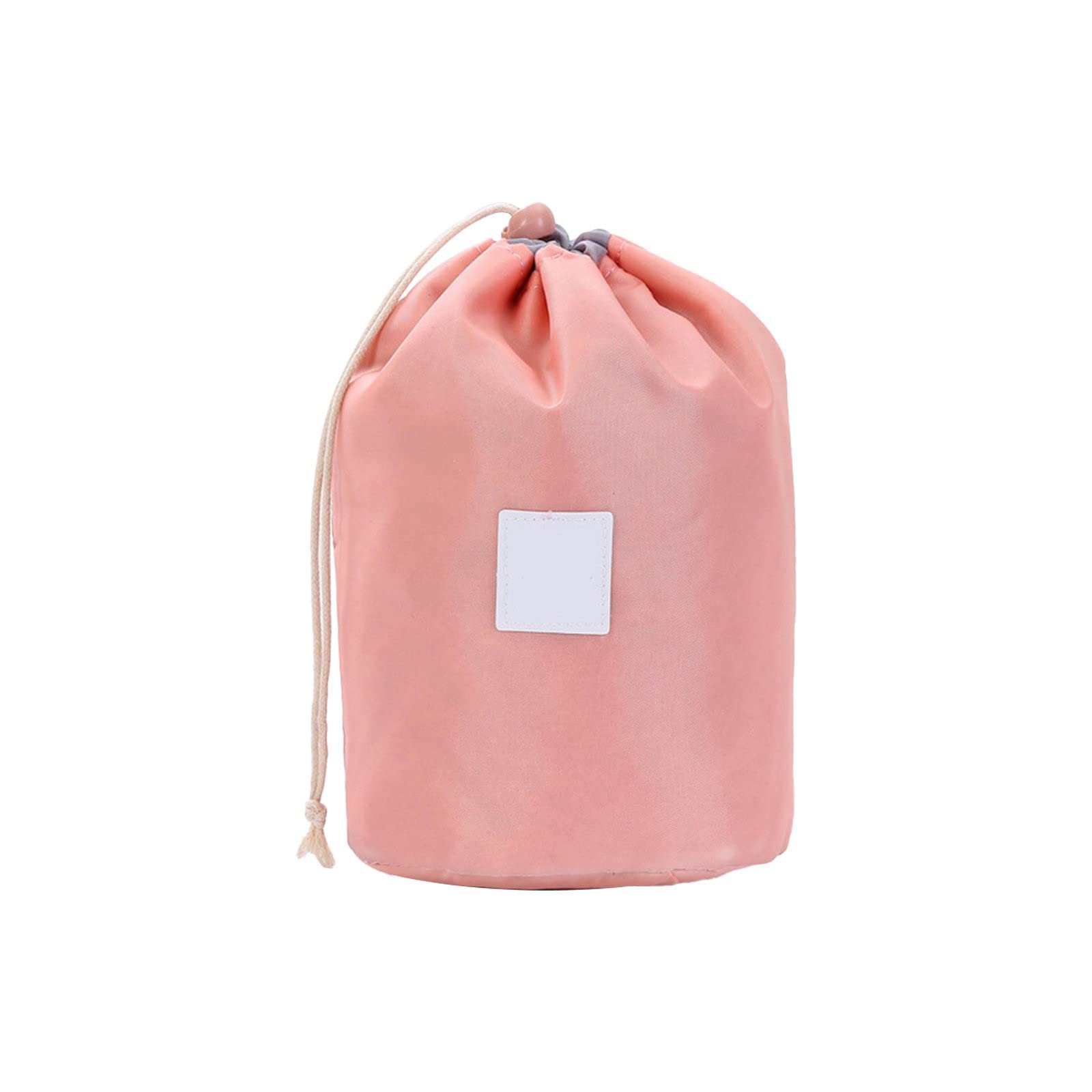 Sunlucky Large Waterproof Barrel Shaped Cosmetic Bag - Travel Makeup Organizer with Drawstring, Soft Portable Toiletry Pouch for Women (B, One Size) | Perfect for Vacation, Gym, Beach & Daily Use