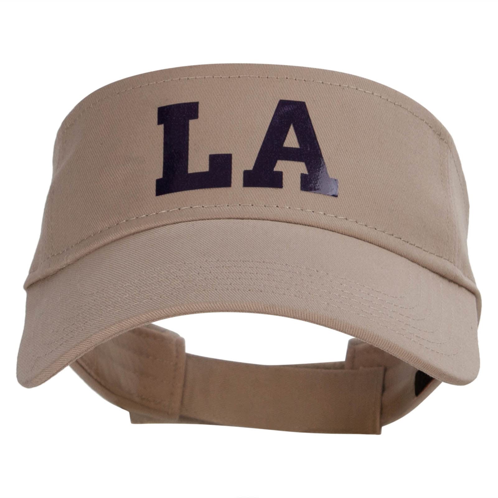 Louisiana LA Letter Heat Transfer Cotton Twill Sun Visor Cap - Adjustable & Breathable for Outdoor Sports, Golf, Running, and Beach Activities