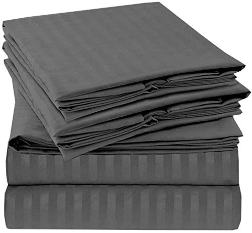 Premium 600 Thread Count Extra Deep Pocket Sheet Set - 4 Piece Super Deep Bed Sheets Fits 18