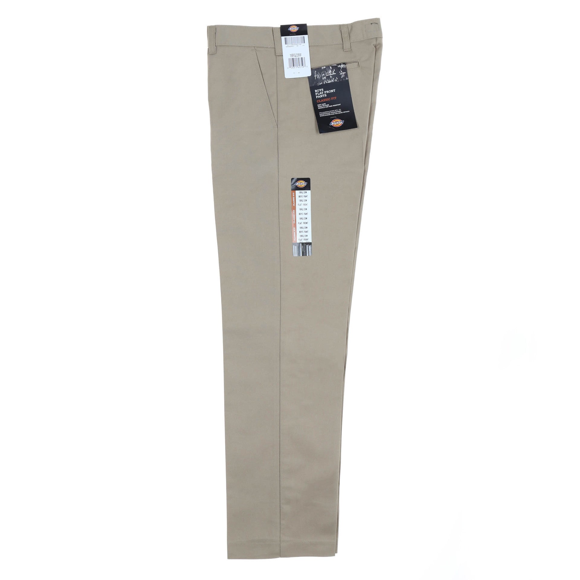 Dickies Boys' Flat Front Khaki Pants (Sizes 8-20) - Durable School Uniform & Casual Wear for Kids