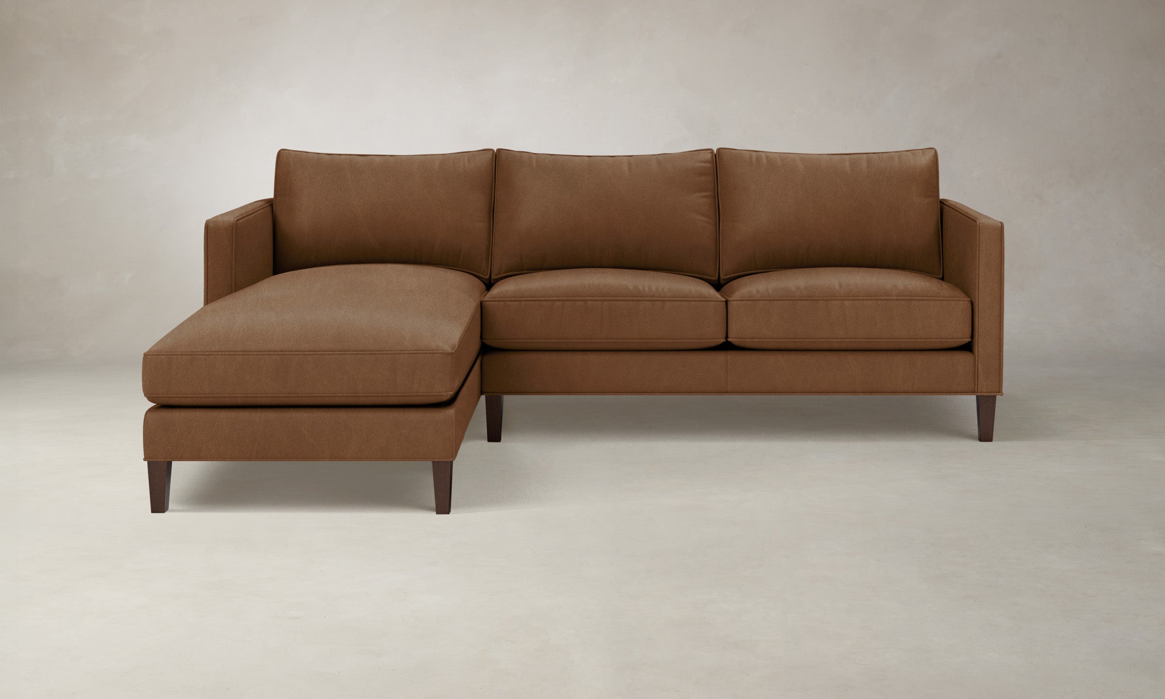 Premium Crosby Sectional Sofa in Tuscan Leather Cognac - Luxurious Living Room Furniture for Home & Office Comfort