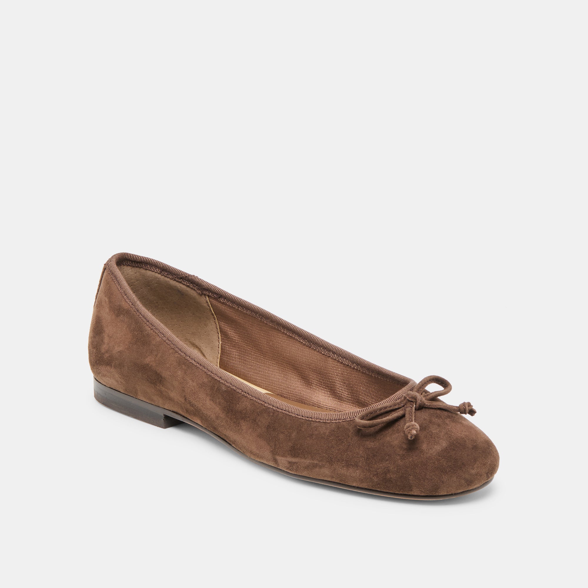 RITLA Women's Ballet Flats - DK Brown Suede Comfortable Slip-On Shoes for Casual Wear, Office & Travel