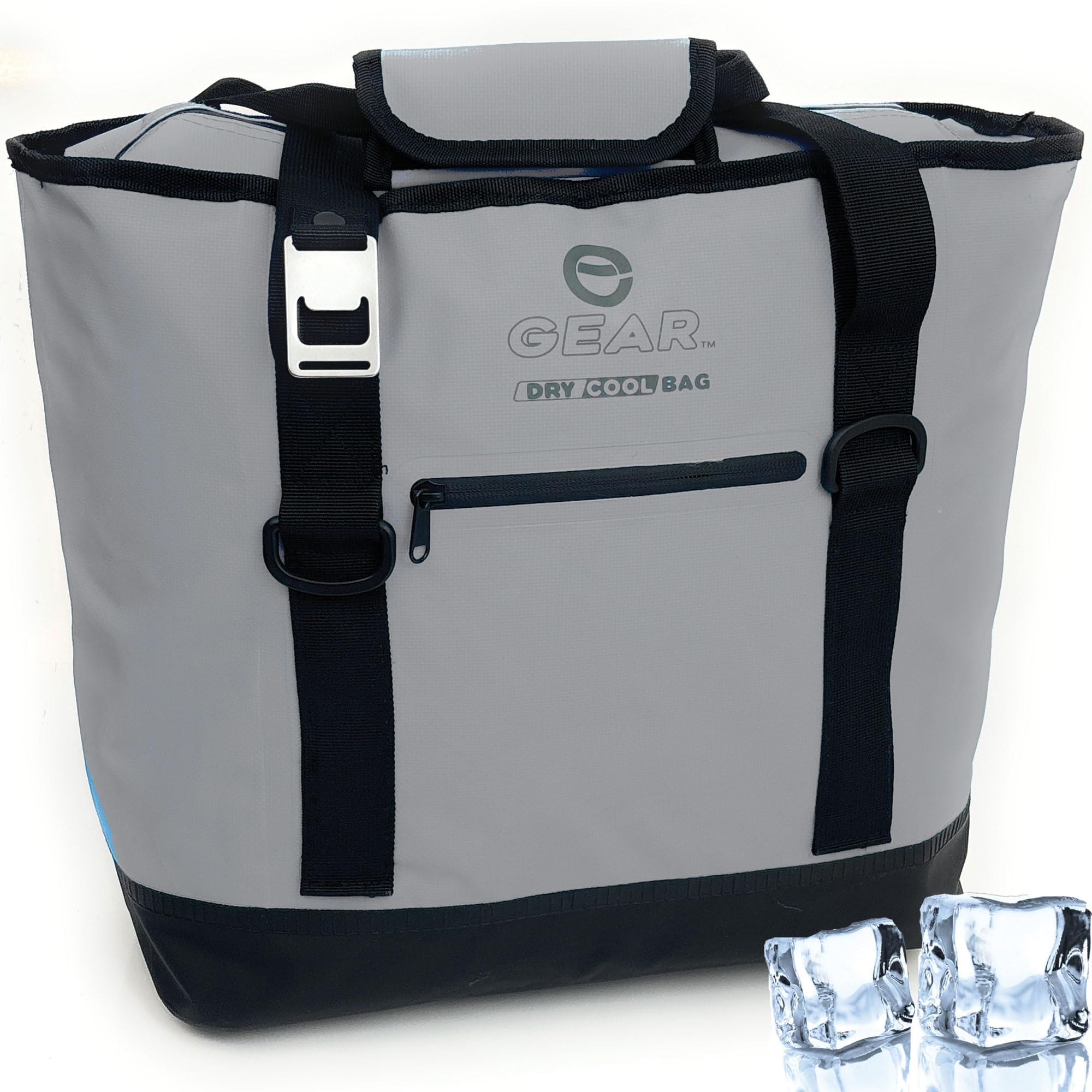 **Collapsible Waterproof Cooler Tote Bag - Leak-Proof Soft Sided Insulated Cooler for Beach, Pool, Picnics & Camping - Holds 20 Cans**