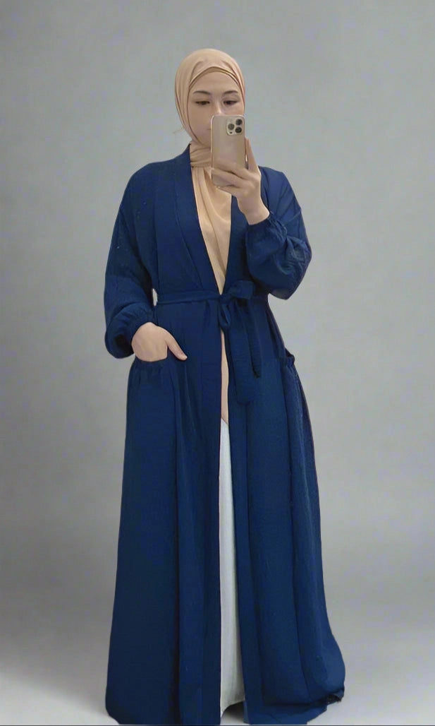 8 Color Options Wrinkle-Free Open Abaya Dress for Muslim Women - Perfect for Prayer, Daily Wear & Special Occasions