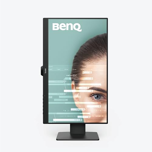 BenQ GW2485TC 24 Inch 1080p IPS Office Monitor with Eye Care Tech, Adaptive Brightness, Height & Tilt Adjustment - Built-in Speakers, Noise Cancelling Mic, Daisy Chain - DisplayPort, HDMI, USB-C - Perfect for Home Office, Coding, and Video Conferencing