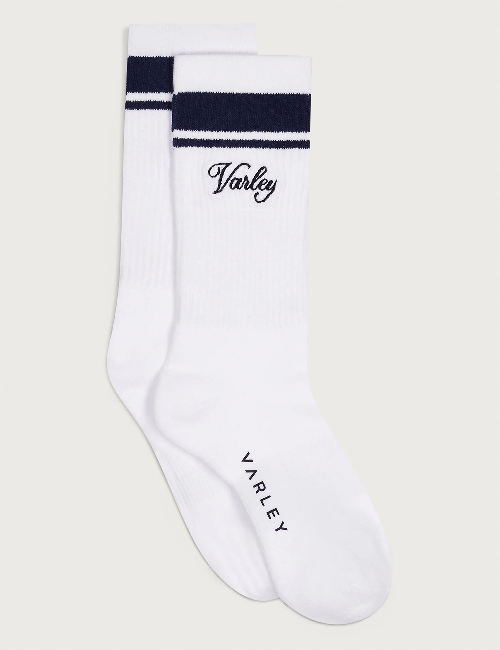 Lamar Club Stripe Socks for Men - White & Blue Nights - Comfortable Casual Athletic Socks for Running, Gym, and Everyday Wear
