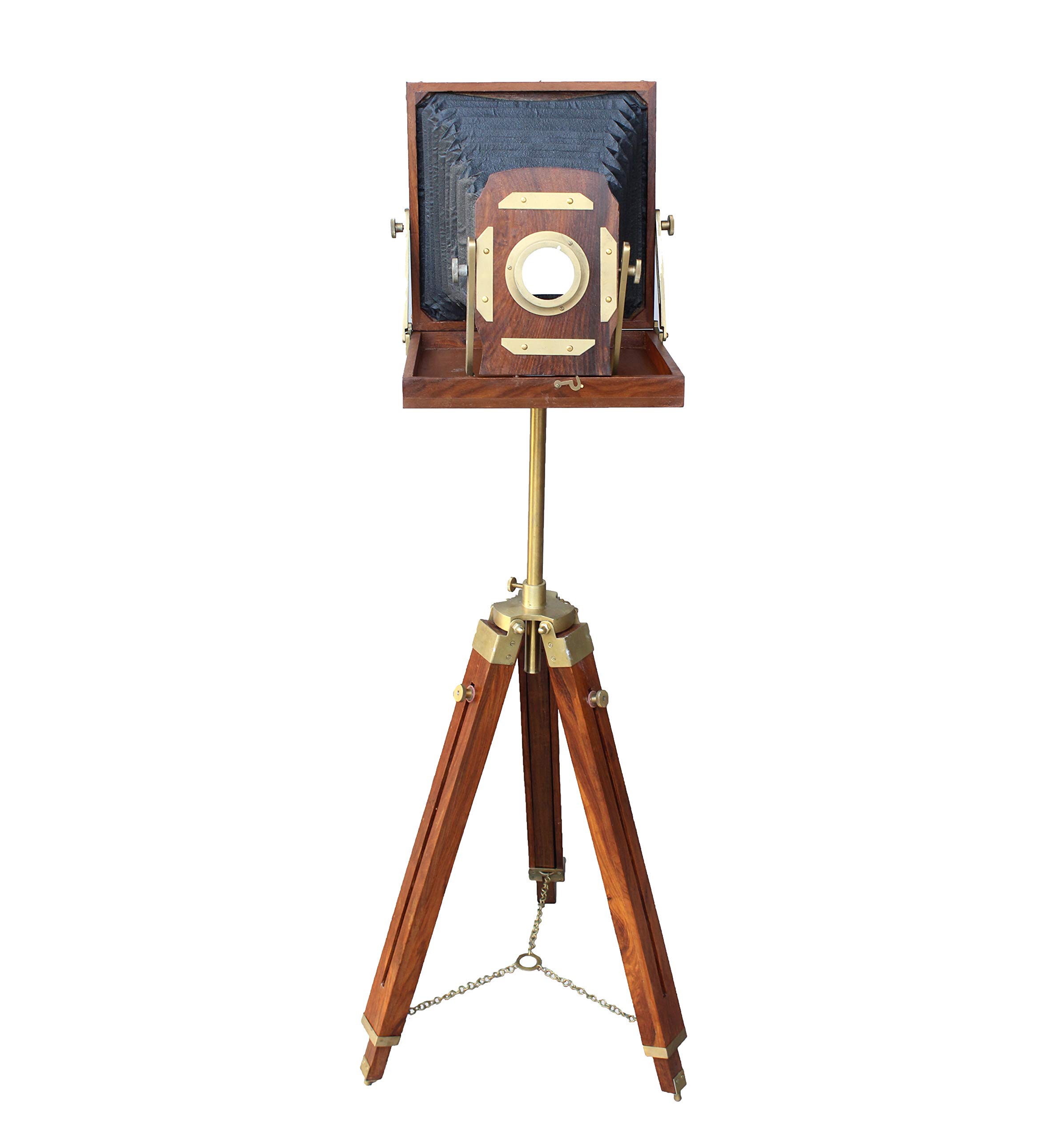 Vintage Wooden Tripod for Retro Cameras - Handmade Classic Royal Brown Tripod 12