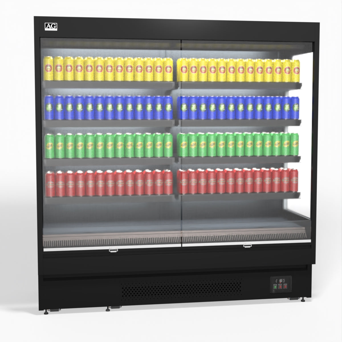 AG 1940mm Supermarket Open Multi Deck Showcase Refrigerator - Commercial Display Fridge for Grocery Stores, Convenience Shops & Supermarkets - Perfect for Chilled Food, Beverages & Dairy Products