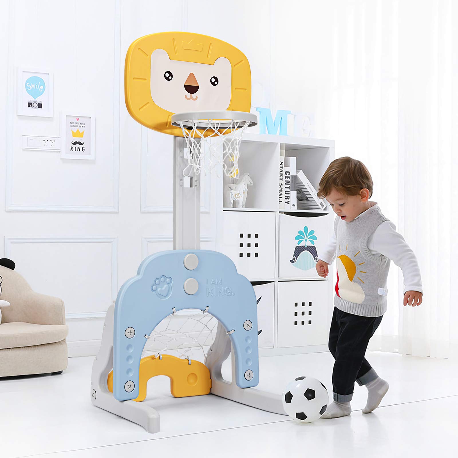 Costzon Adjustable Kids Basketball Hoop Set - Indoor/Outdoor Sports Toy for Toddlers (Best Gift)