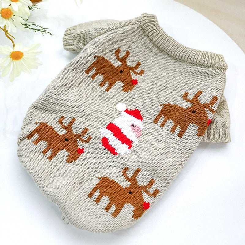 Festive Christmas Dog Sweater - Cozy Knit Pet Jumper for Small & Medium Dogs - Holiday Outfit for Xmas Photos & Family Gatherings