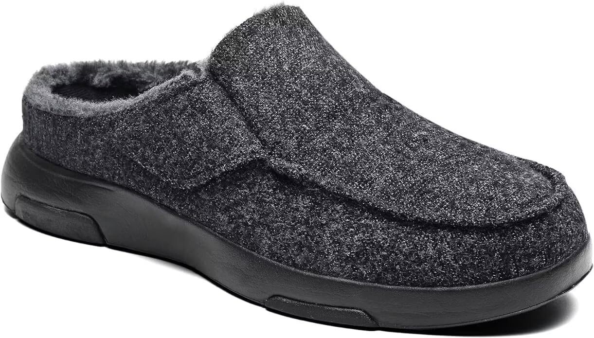 OrthoComfoot Men's Orthopedic Slippers with Arch Support - Plantar Fasciitis Relief House Shoes, Comfortable Slip-On Loafers for Indoor & Outdoor Use - Perfect for Home, Office, and Relaxation