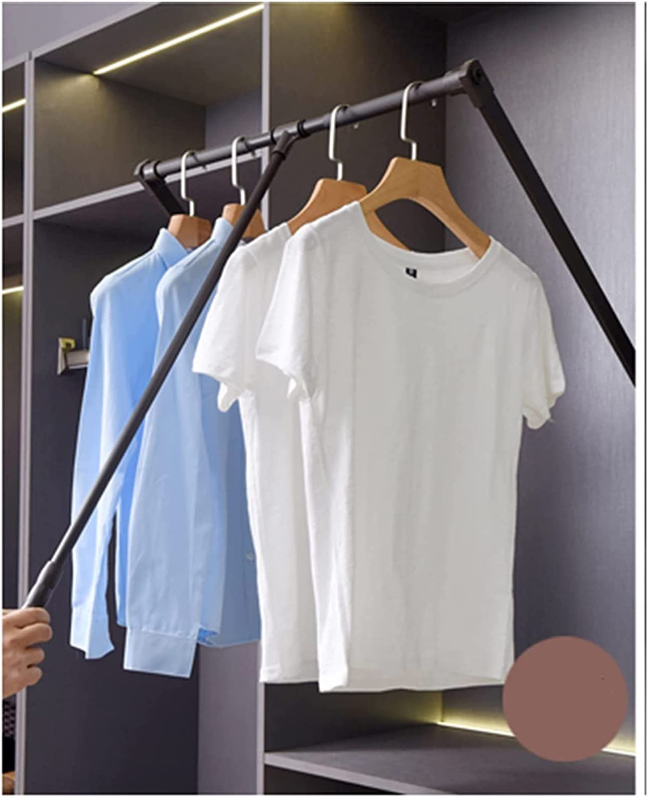 Space Saving Adjustable Double Pull Down Hanging Wardrobe Rail - 90° Foldable Closet Rod for Clothes Organization (35x47.2in/890x1200mm) - Perfect for Small Closets, Bedrooms & Apartments