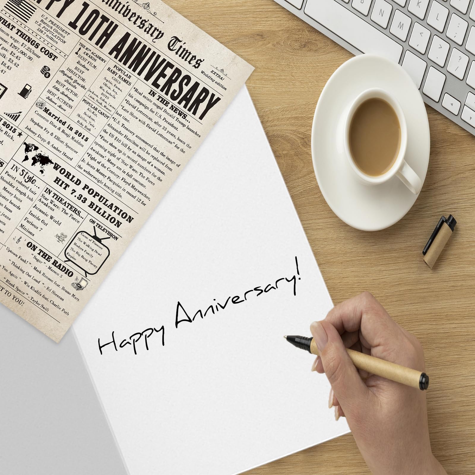 10th Anniversary Card for Couples - Romantic Decade Gift for Parents & Spouses - Perfect for Weddings & Anniversaries