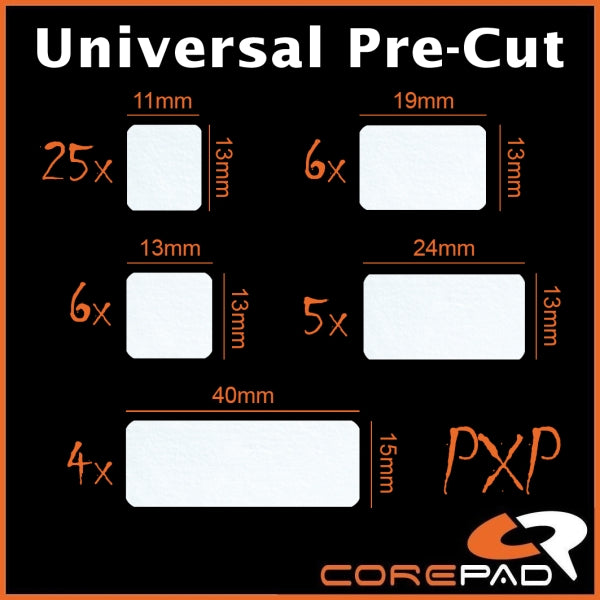 Corepad PXP Grips - Universal Precut Mouse Grip Sheet for Gaming & Esports - Enhanced Control for FPS, MOBA & PC Gaming