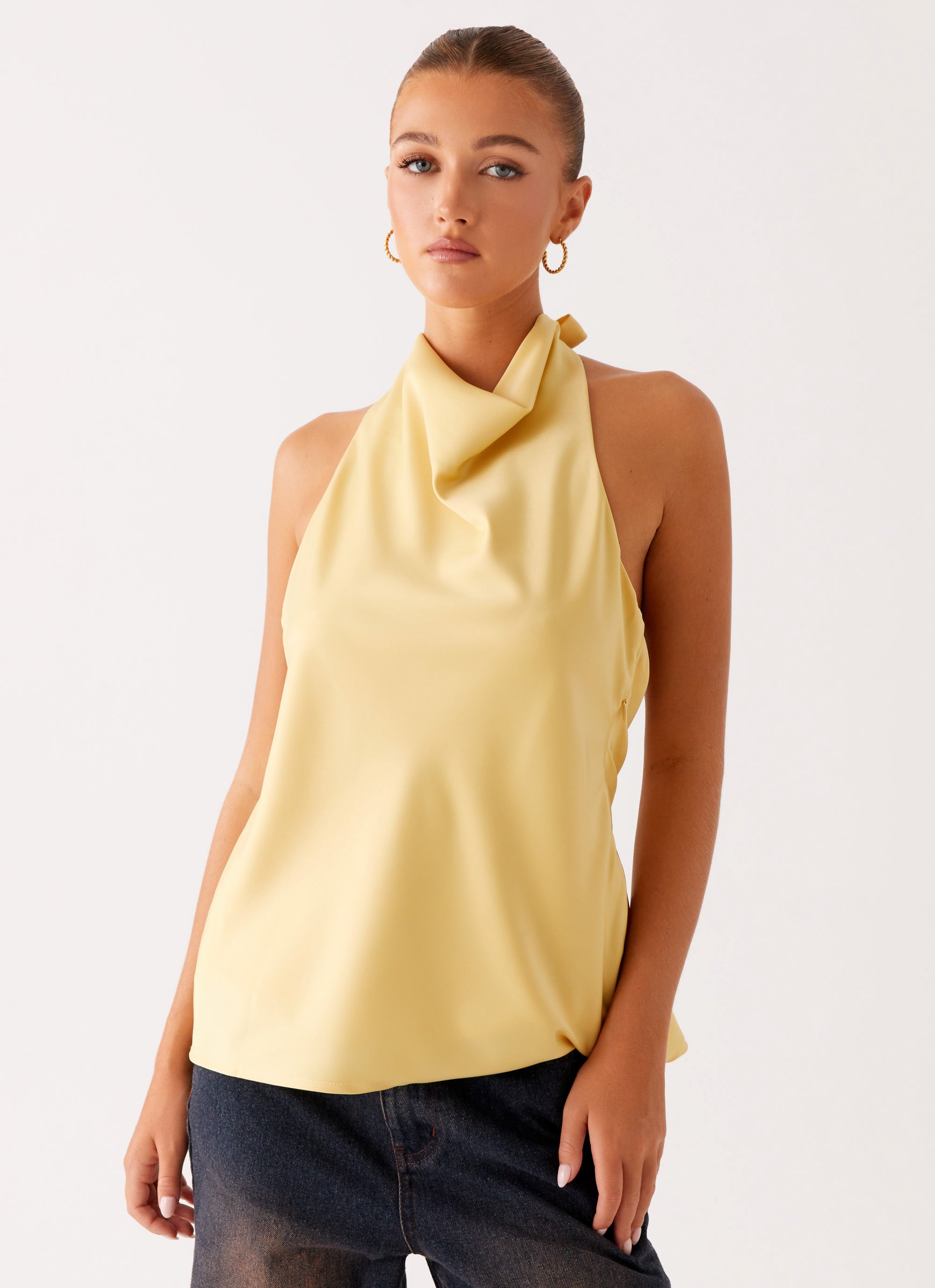 Carsen Women's Halter Top - Yellow | Summer Casual Wear, Beach Outfit, and Party Dress