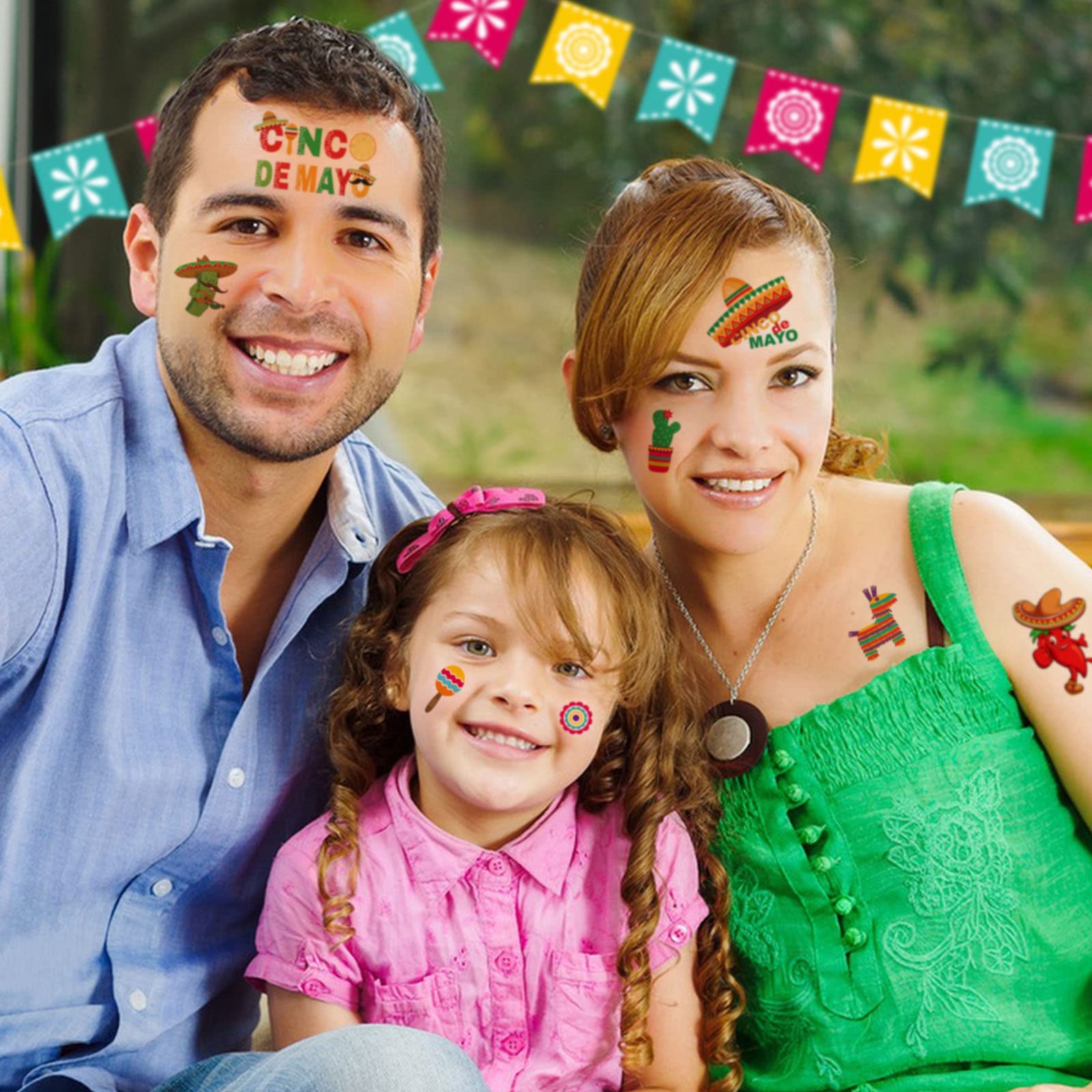 75-Piece Fiesta Party Temporary Tattoos for Kids & Adults - Mexican Cinco de Mayo Decorations, Bachelorette Party Favors, Taco Themed Stickers - Perfect for Cinco de Mayo Celebrations, Birthday Parties & Themed Events