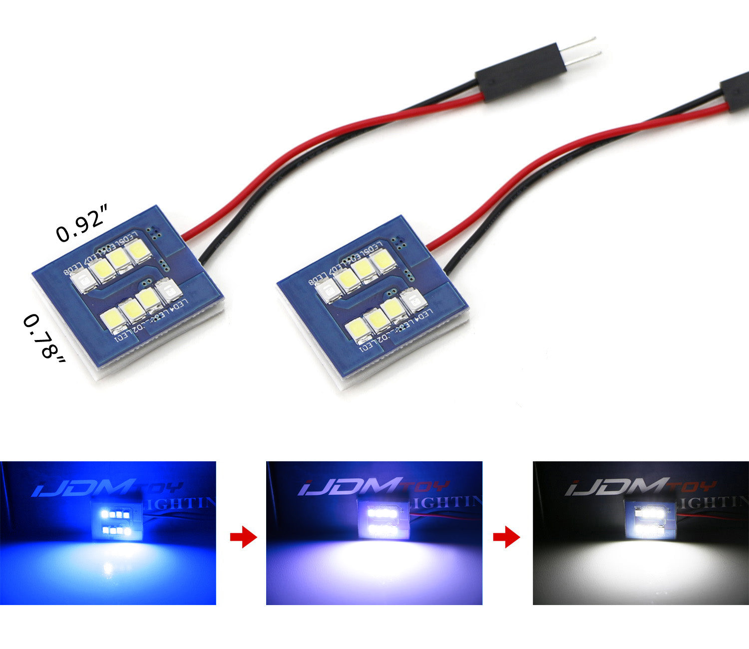 Color Changing LED Interior Lights for Car Trunk & Cargo Area - Blue to White Auto Lighting for Nighttime Visibility & Ambiance