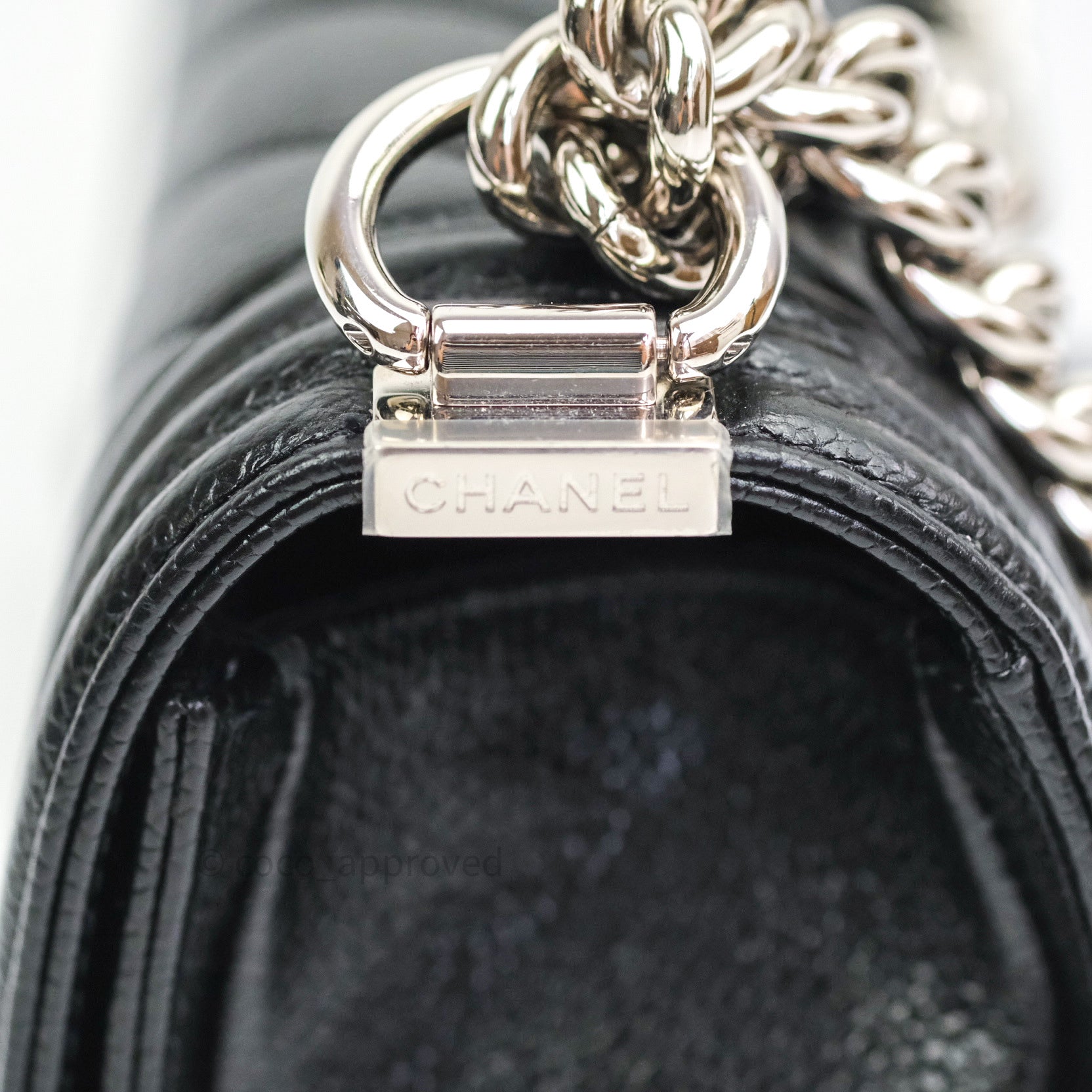 Chanel Boy Chevron Medium Black Caviar Leather Bag with Silver Hardware - Luxury Crossbody Purse for Women, Perfect for Date Night & Evening Events