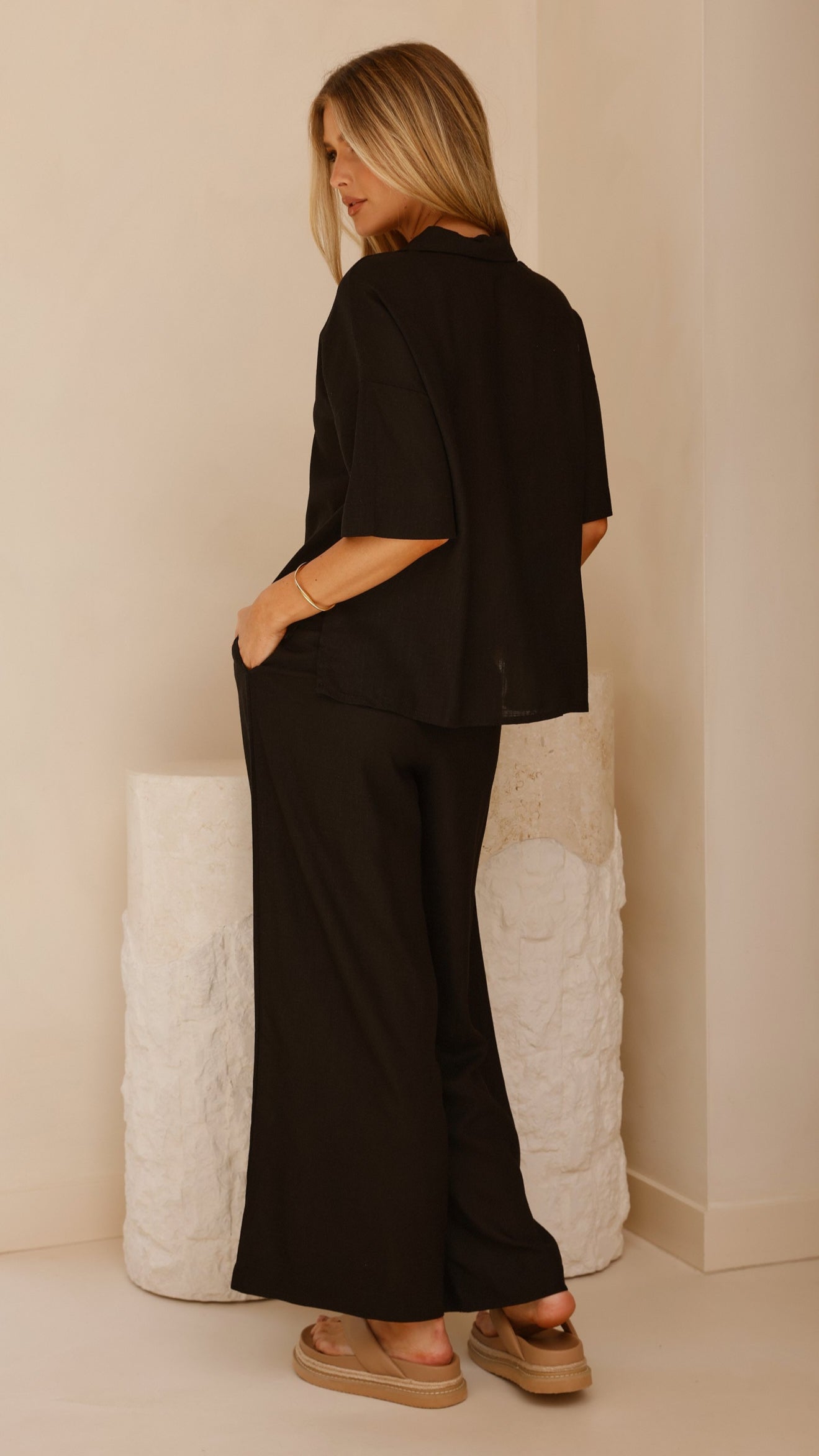 Lexi Linen Pants for Women - Soft & Breathable Black Linen Trousers - Perfect for Summer, Travel & Casual Wear