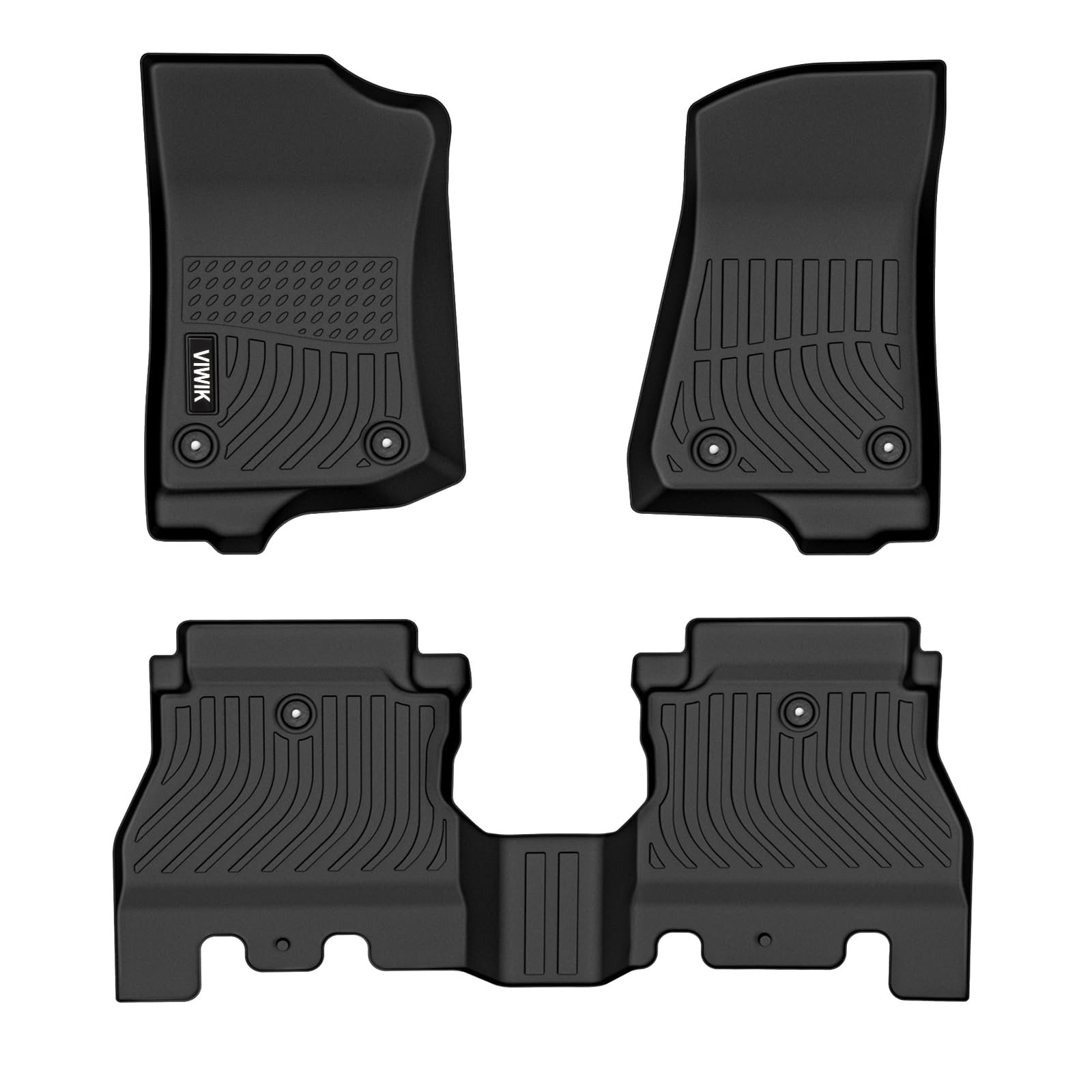 Premium TPE Rubber All-Weather Floor Mats for Jeep Wrangler JL 2018-2024 (4-Door) - Custom Fit Front & Rear Non-Slip Car Mats | Odorless & Durable | Perfect for Off-Roading, Daily Commute & Extreme Weather Protection