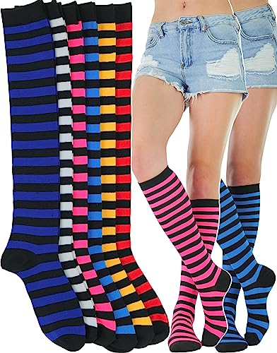 6 Pack: Assorted W/ Black Or White Stripes