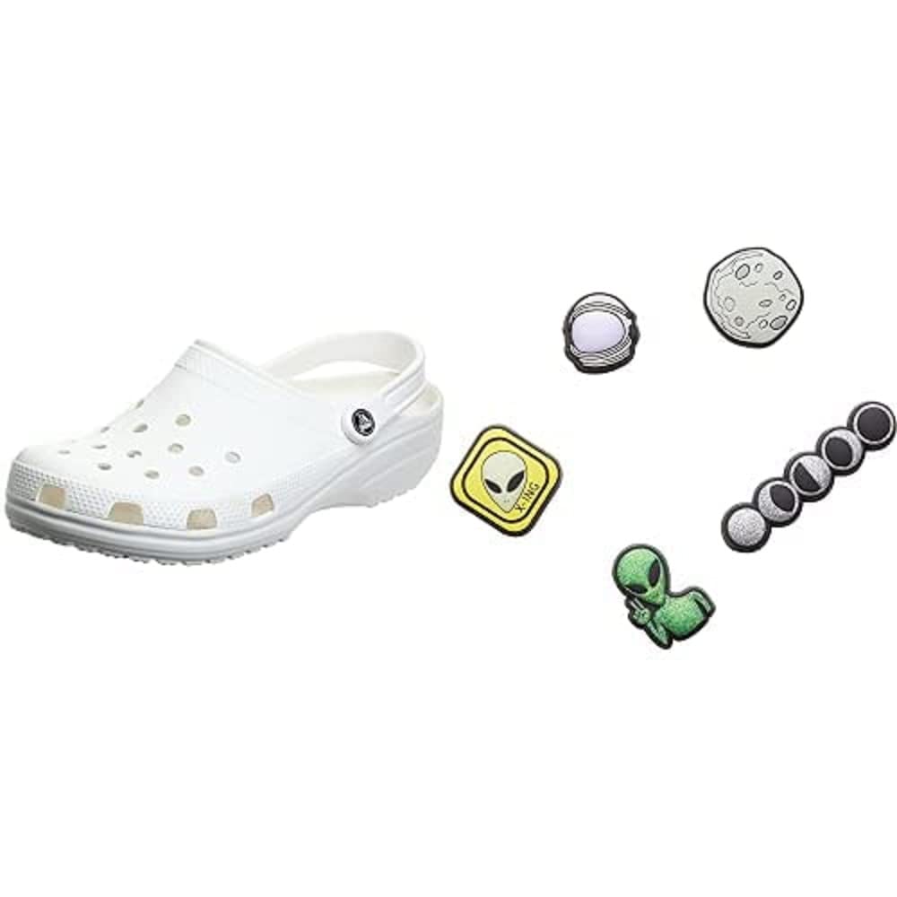 Crocs Classic Clog for Men & Women with 5-Pack Jibbitz Charms - Comfortable Slip-On Shoes for Casual Wear, Home, Garden & Outdoor Activities
