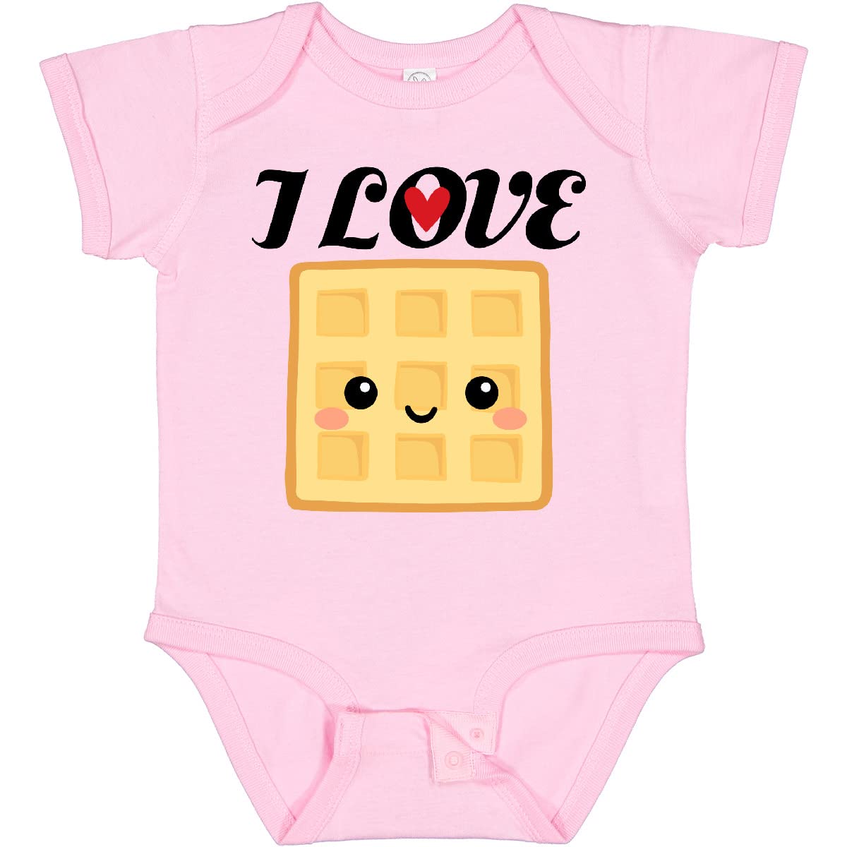 Inktastic Waffle Lover I Love Waffles Baby Bodysuit - Cute & Comfortable Infant Outfit for Breakfast Lovers, Family Photos & Casual Wear