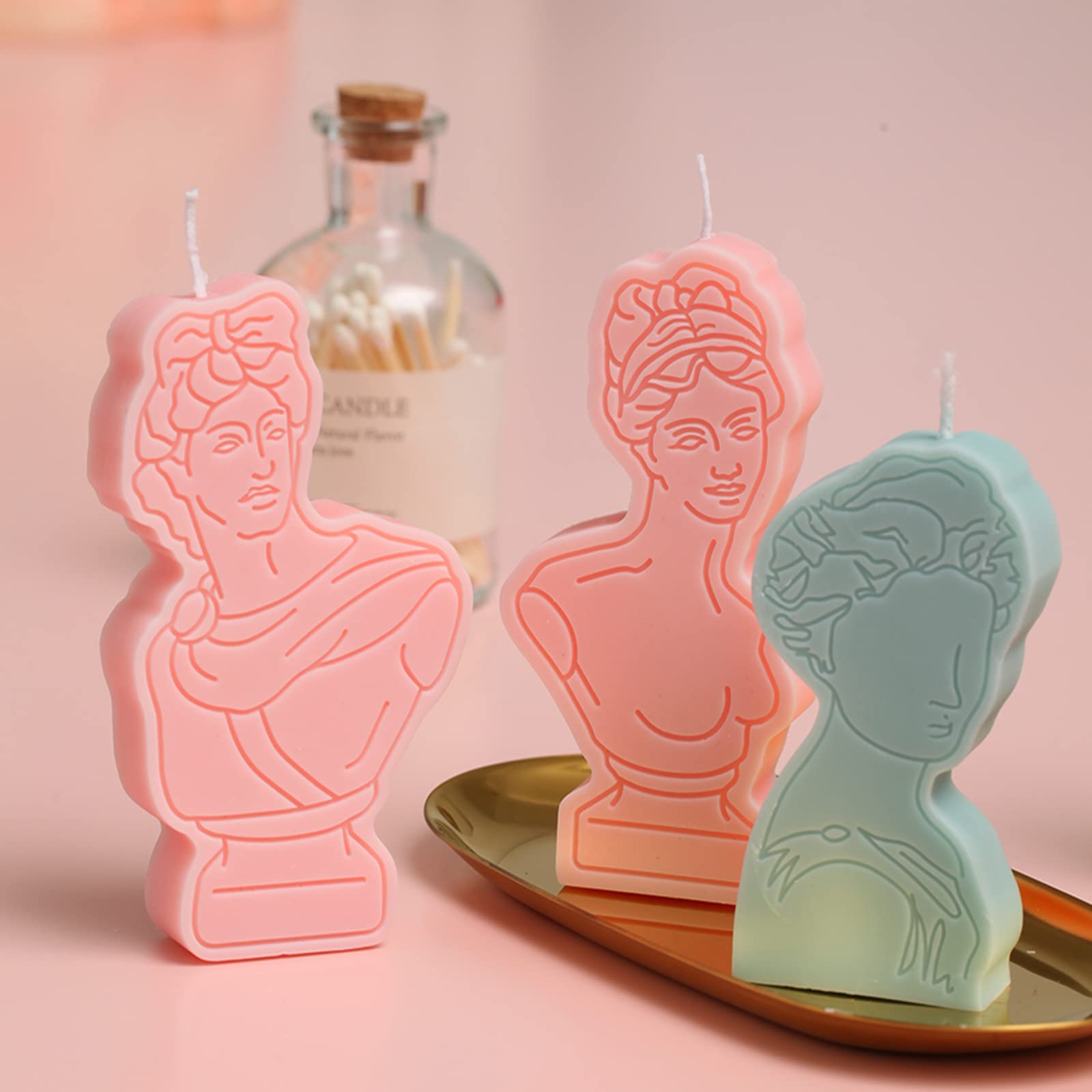 BOOWAN NICOLE Greek Mythology Silicone Candle Mold - DIY Scented Wax Making Mould for Goddess Statue Aromatic Candles, Home Decor & Gift Making (Perfect for Halloween, Christmas Decorations & Romantic Ambiance)