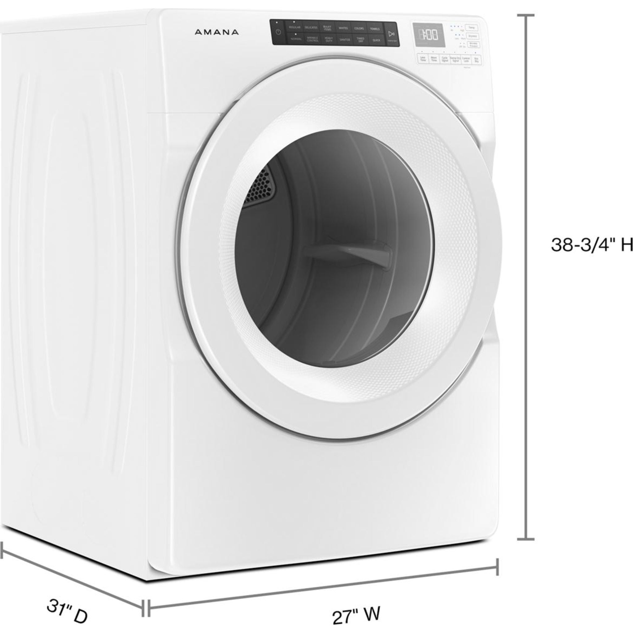 Amana NGD5800HW White Gas Dryer - High Efficiency, Large Capacity for Home Laundry - Perfect for Families & Heavy Loads