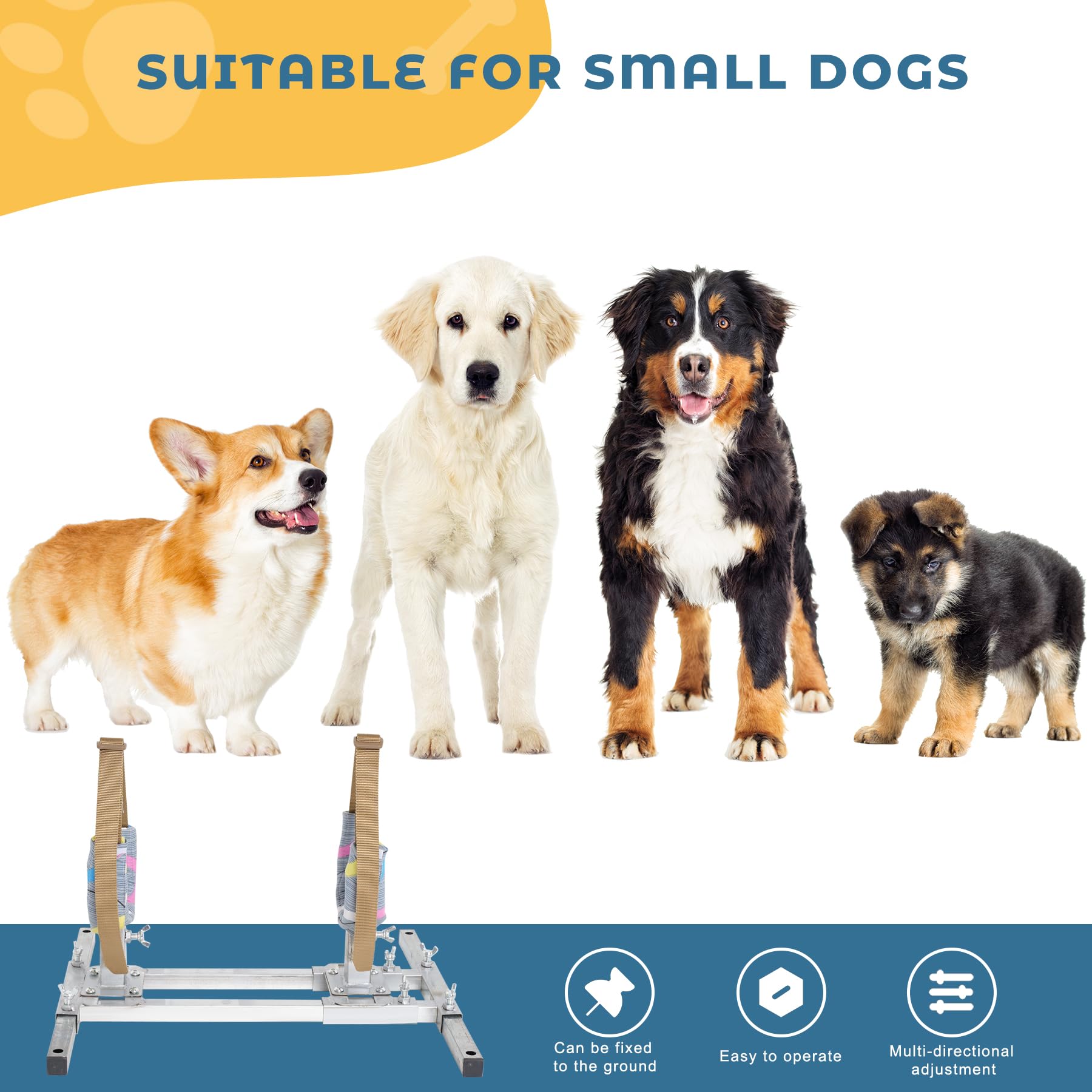 Stainless Steel Adjustable Dog Breeding Stand for Miniature Dogs - Shoulder Height 5.9in to 13.8in | Multi-Specification Dog Breeding Rack for Safe & Comfortable Mating | Perfect for Small Breed Dogs, Home Breeding & Veterinary Use