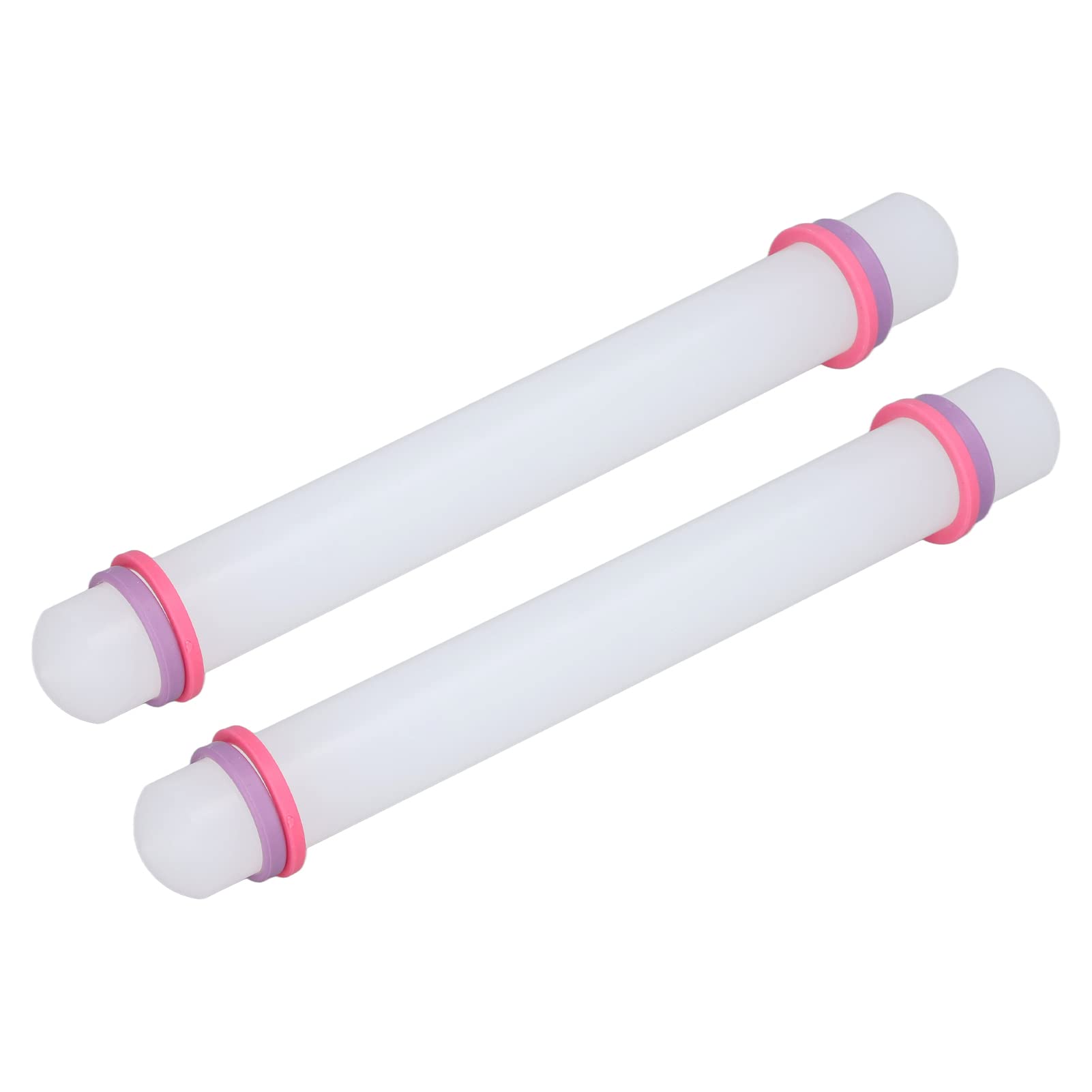 4-Piece Non-Stick Fondant Rolling Pin Set with Thickness Rings - Small Plastic Dough Roller for Baking, Cake Decorating, and Cookie Making - Perfect for Home Bakers and Professional Chefs