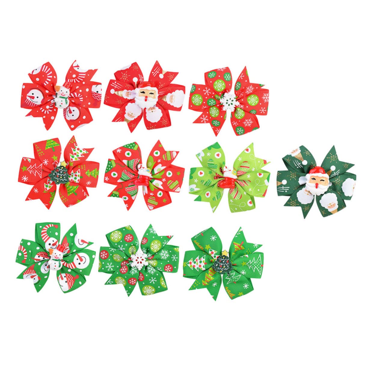 FOMIYES 10pcs Christmas Hair Clips for Girls - Cute Bow & Butterfly Hair Barrettes, Baby Hair Accessories, Party Hair Bows - Perfect for Christmas Gifts, Stocking Stuffers & Holiday Party Hair Decorations