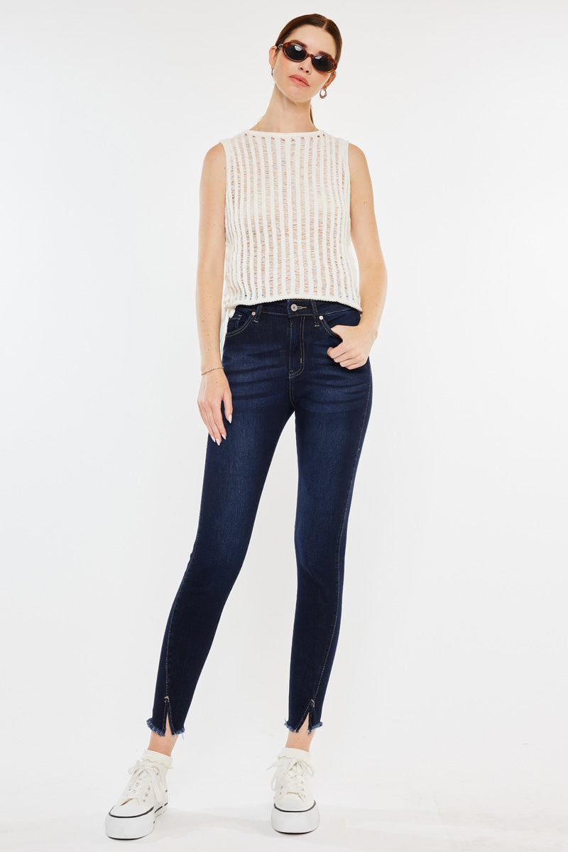Zinnia High Rise Ankle Skinny Jeans for Women - Stretchy Slim Fit Denim Pants, Comfortable Everyday Wear for Casual Outfits and Date Nights