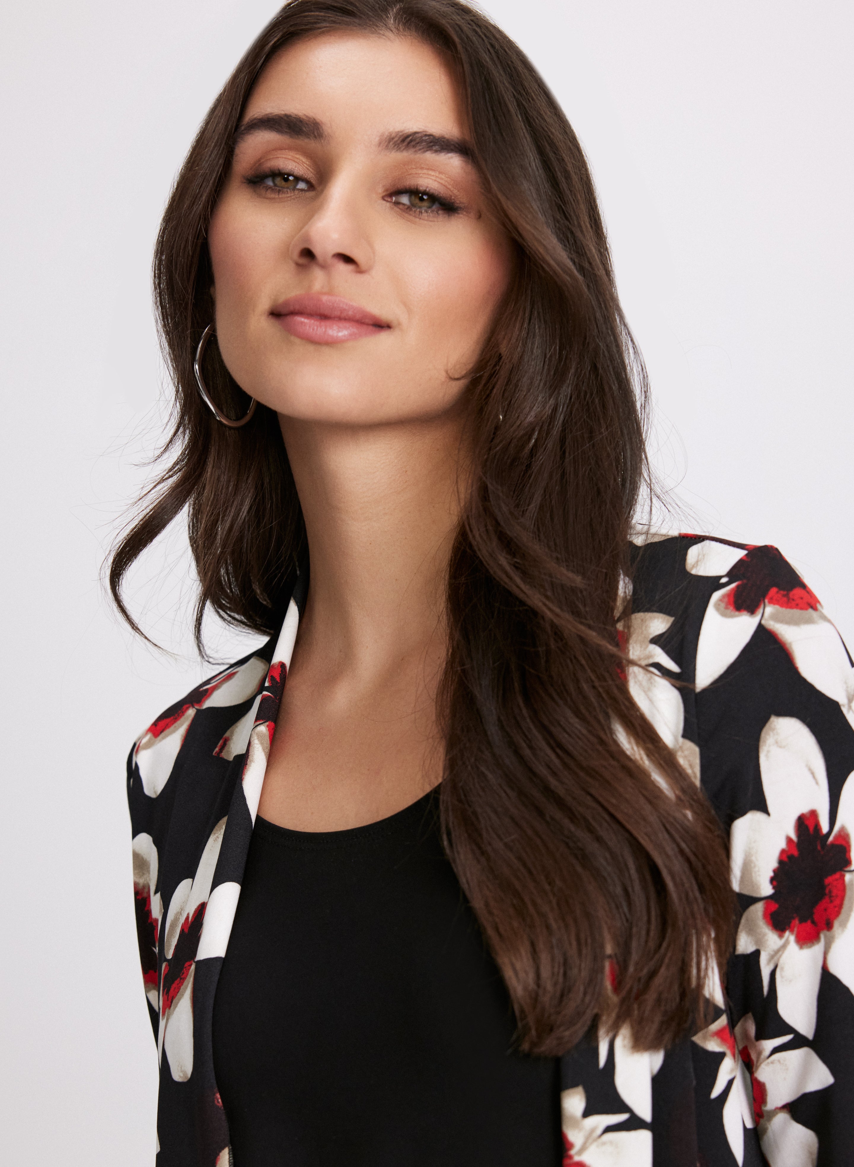 Floral Print Layered Illusion Blouse for Women - Elegant Summer Tops for Casual Wear, Office Outfits & Date Nights