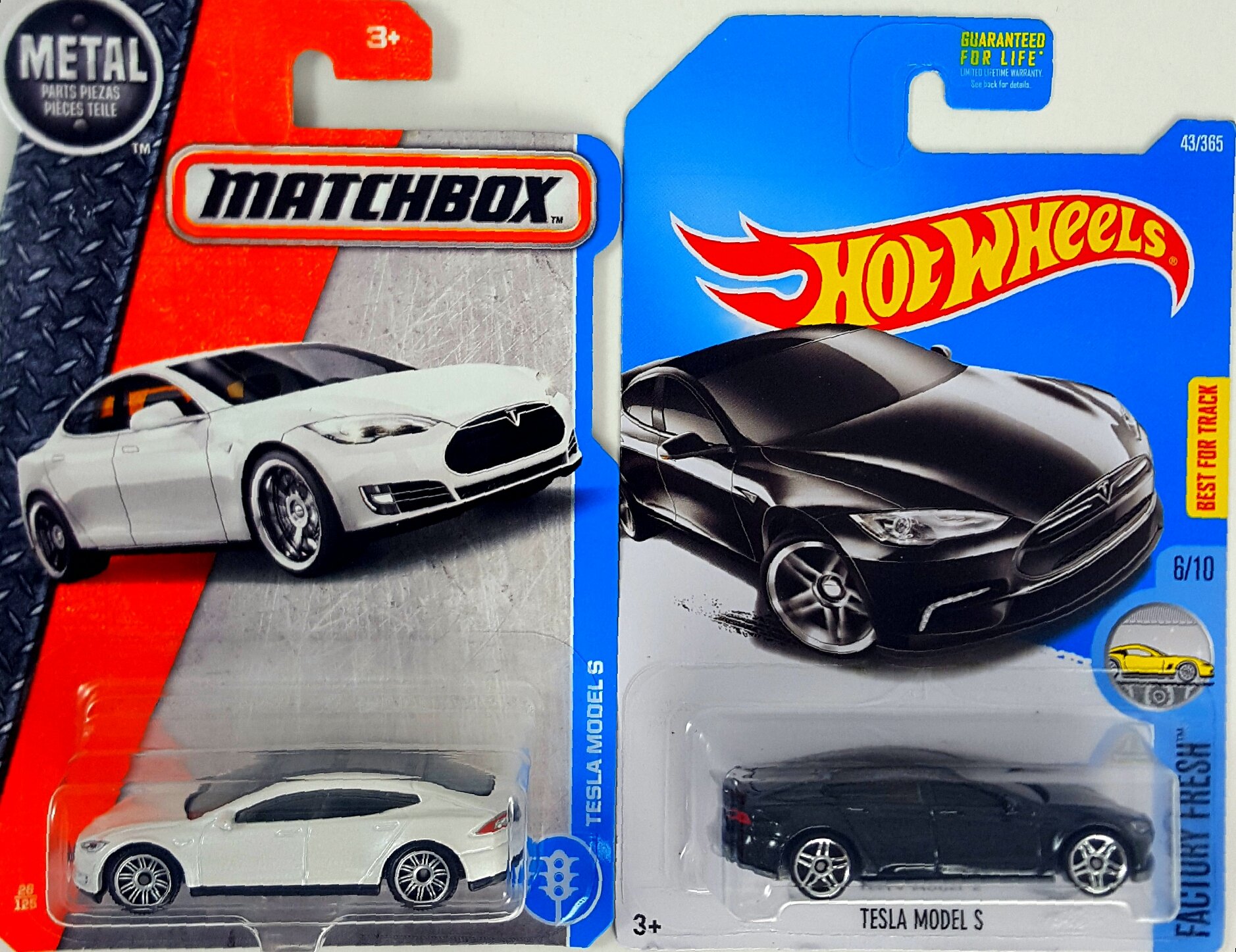 Hot Wheels Factory Fresh Black Tesla Model S & Matchbox White Tesla Model S Diecast Cars - Collectible Toy Cars for Kids and Adults, Perfect for Display, Gifts, and Play Scenes