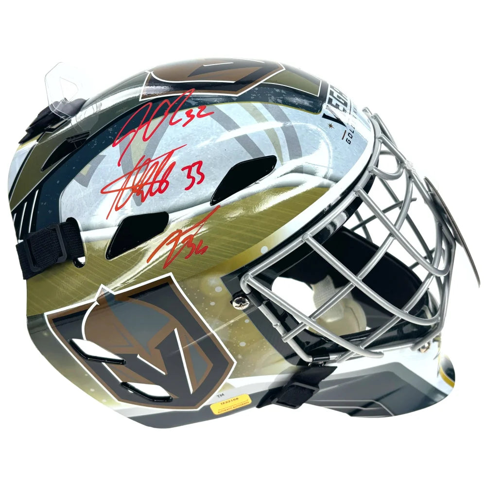 Hill Thompson Quick Signed Vegas Golden Knights Stanley Cup Goalie Mask Adin - Authentic NHL Hockey Collectible for Fans & Memorabilia - Perfect for Display, Gifts, and Sports Memorabilia Collections