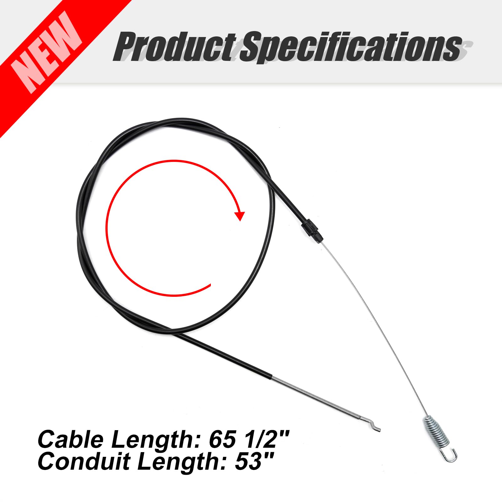 Toro Lawn Mower Traction Drive Cable Replacement 119-2379 290-945 - Compatible with Recycler Models 20330 20331 20339 20350 20351 - Durable Replacement Part for Smooth Lawn Mowing & Yard Maintenance