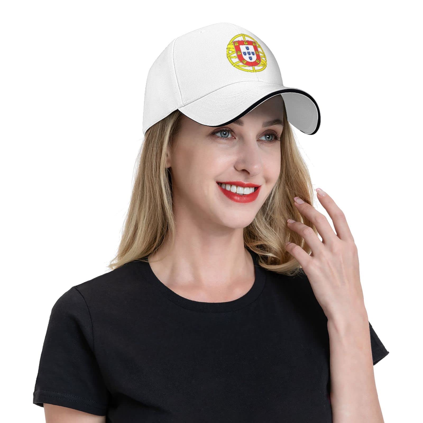 Portugal Coat of Arms Baseball Cap for Men & Women - Classic Duck Bill Sandwich Hat in Plain Black | Perfect for Soccer Games, Travel & Casual Outfits