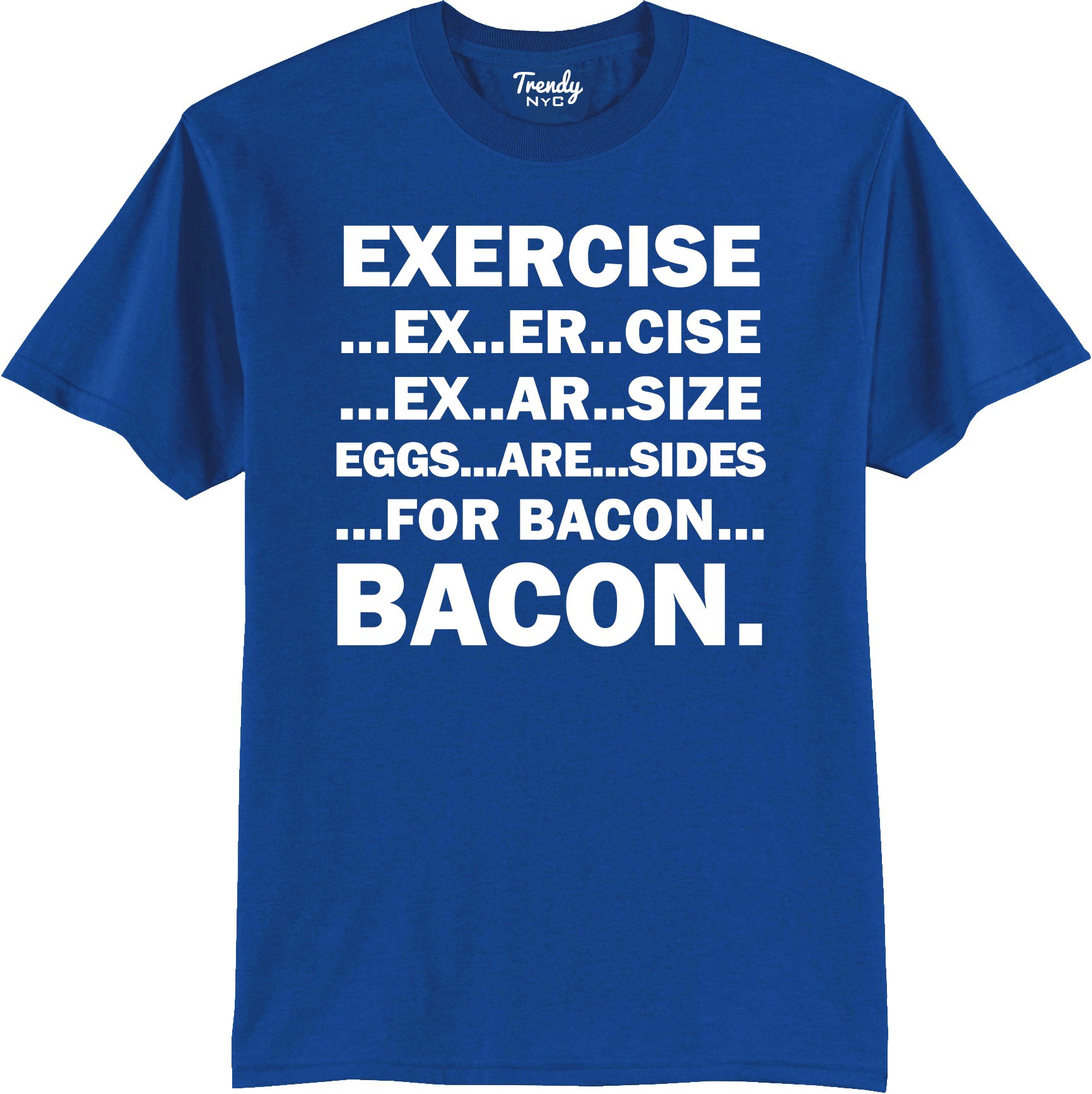 Funny Bacon & Eggs T-Shirt - Royal XL for Gym & Workout Lovers