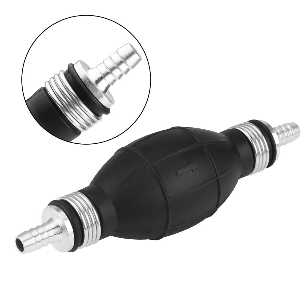 Rubber Fuel Transfer Hand Primer Pump - 12mm Vacuum Fueling Line Accessory for Diesel, Gas, and Oil - Ideal for Tractors, Trucks, and Marine Engines