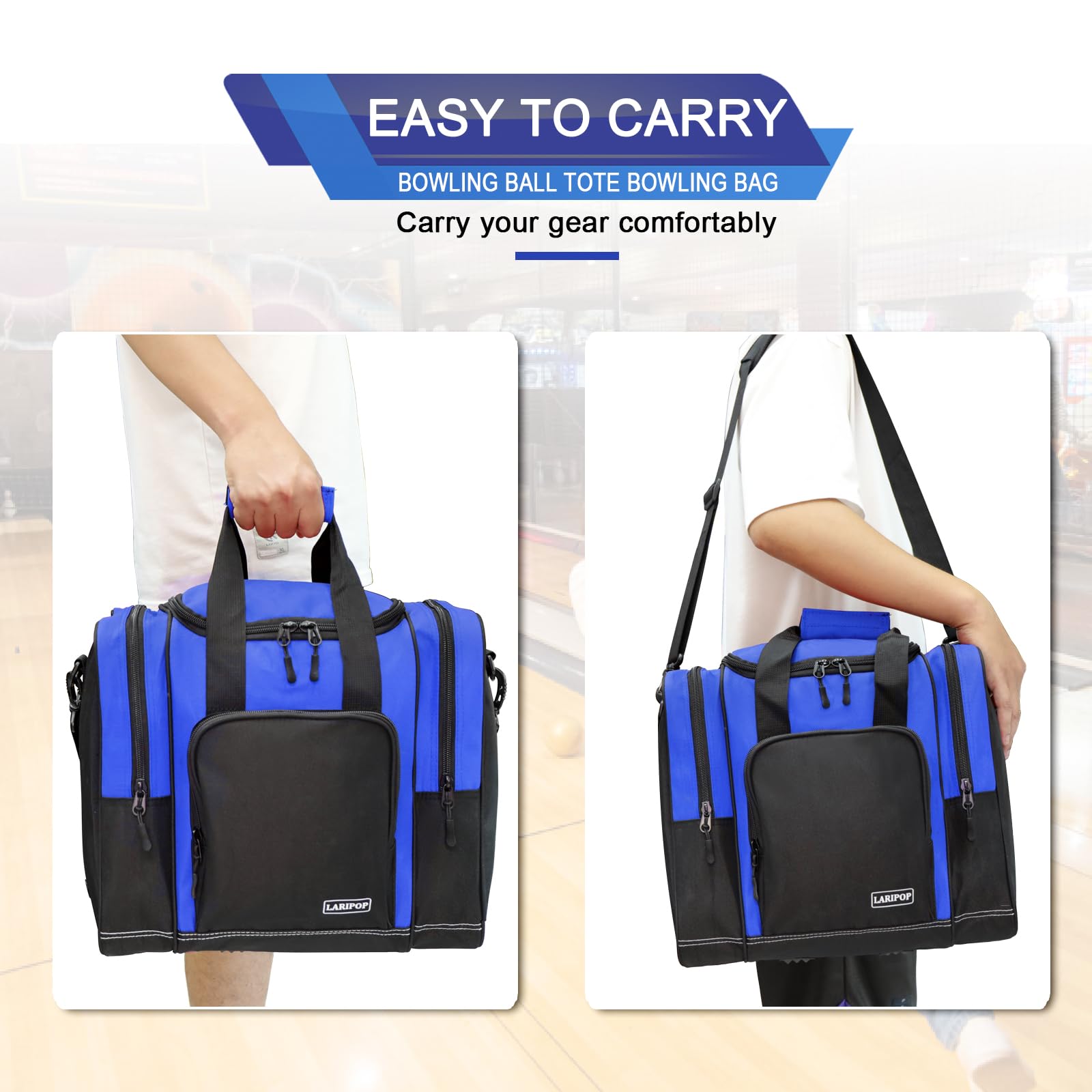 2022 Premium Single Bowling Ball Bag with Padded Holder - Fits Men's Size 14 Shoes & Bowling Accessories - Perfect for League Play & Practice Sessions