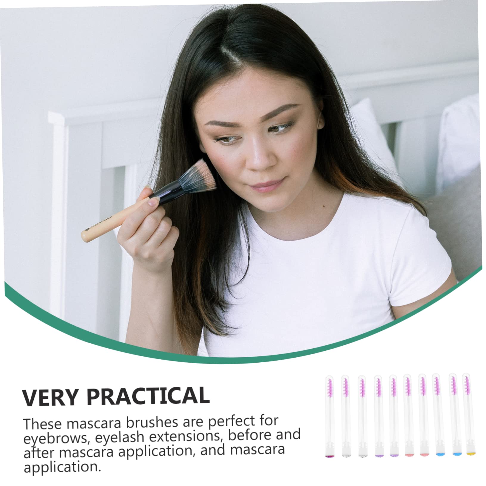 FOMIYES 10Pcs Professional Mascara Brush Set - Diamond Eyelash Tube with White Crystal Stick, Travel Makeup Accessories for Eyelash Extension & DIY Beauty | Perfect for Makeup Artists, Home Use & Travel Cosmetics Organizer