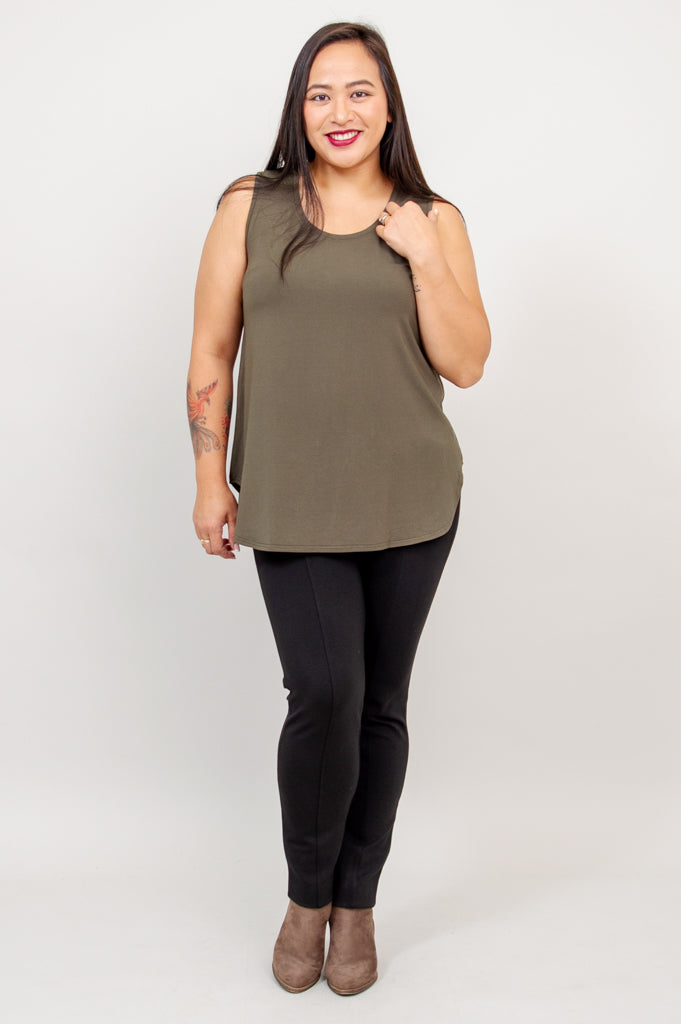 Jazz Tank Top for Women - Soft Bamboo Fabric, Khaki Color - Perfect for Yoga, Casual Wear & Summer Outfits
