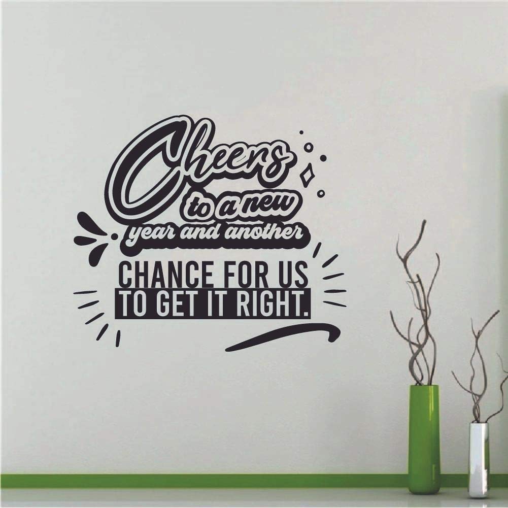 New Year Inspirational Quote Vinyl Wall Sticker - 20x20 Inch Motivational Wall Art Decal for Home, Office & Living Room Decor - Perfect for New Year's Celebrations & Home Makeovers