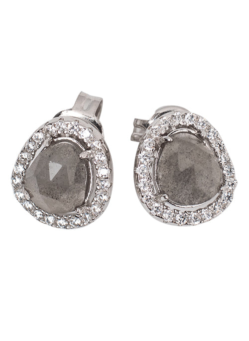 Baby Labradorite Stud Earrings in Sterling Silver - Perfect for Everyday Wear & Gift Giving