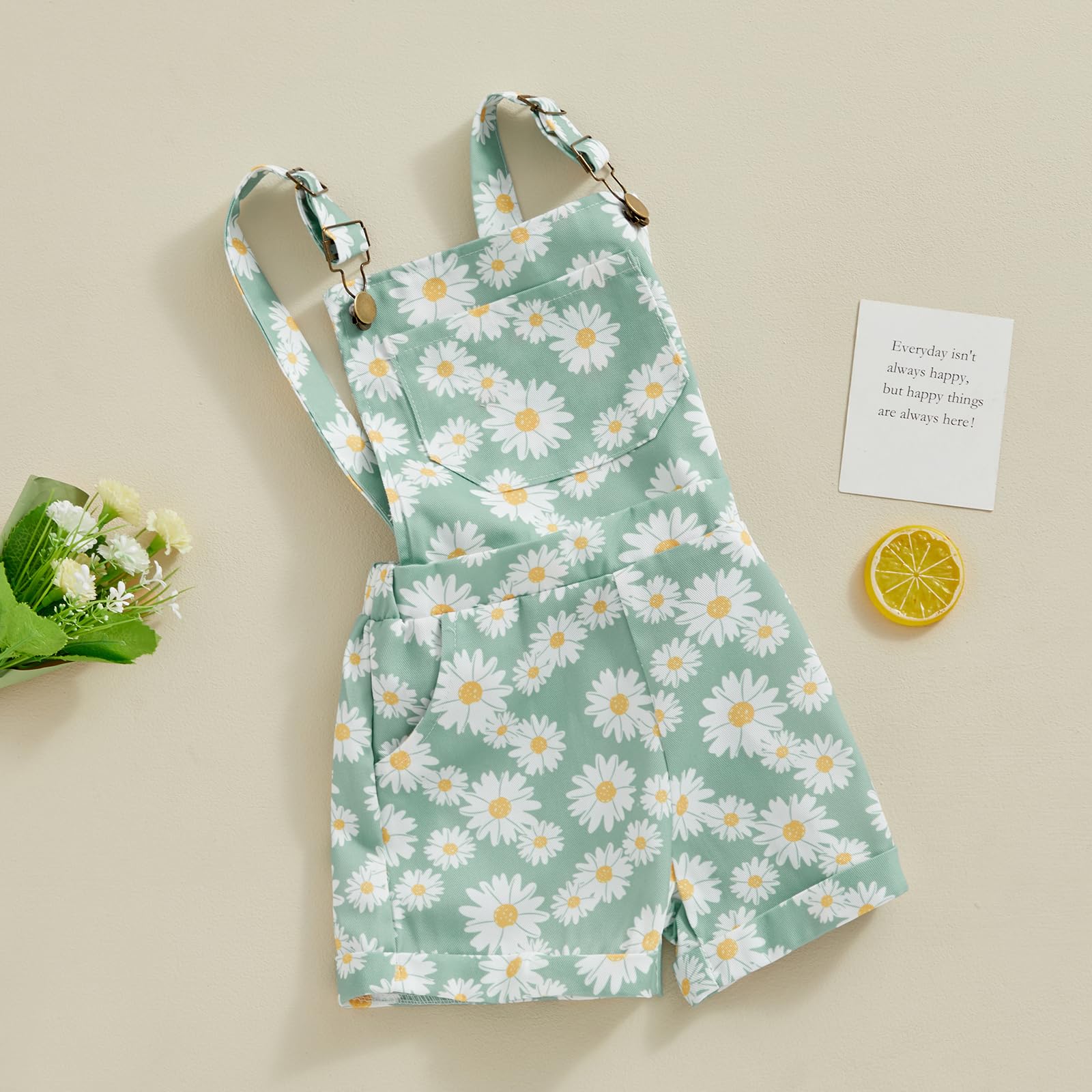 Sunflower Overalls for Toddler Girls - Sleeveless Daisy Jumpsuit & Floral Bodysuit - Summer Baby Clothes | Perfect for Outdoor Play, Beach Trips & Photo Shoots