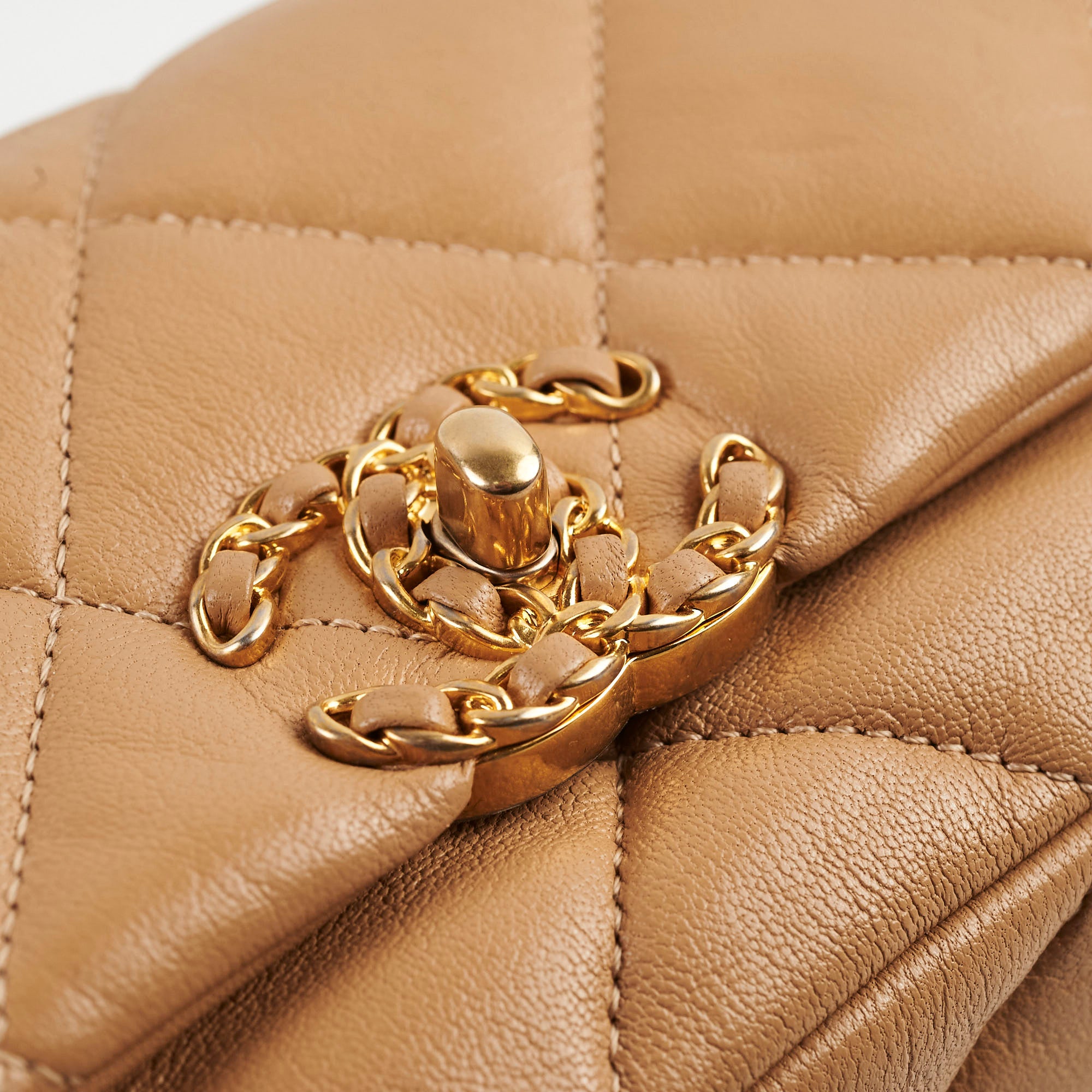 Chanel 19 Quilted Waist Belt Bag in Beige Calfskin Leather - Luxury Crossbody Fanny Pack for Women, Perfect for Daily Use, Travel & Fashion Outfits