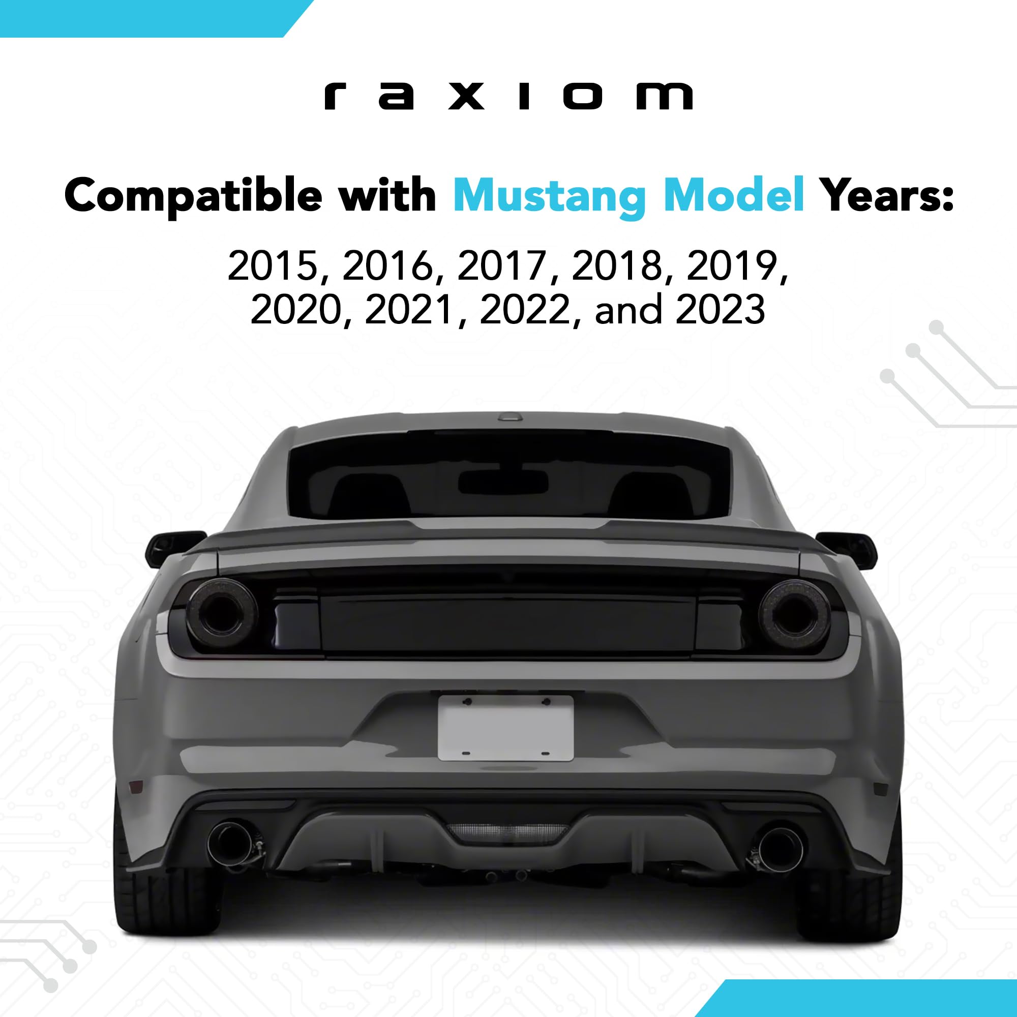 Raxiom LED Tail Lights with Smoked Lenses for Ford Mustang 2015-2020 - Iconic Style, Enhanced Visibility & Safety - Perfect for Night Driving & Car Shows