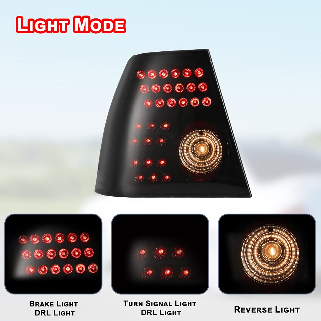 ROXX LED Tail Lights Assembly for 1999-2003 Volkswagen Jetta - Smoked Lens LED DRL, Turn Signal & Brake Lights - Direct Replacement for Driver & Passenger Side - Upgrade Your Jetta's Style & Visibility for Night Driving & Custom Look