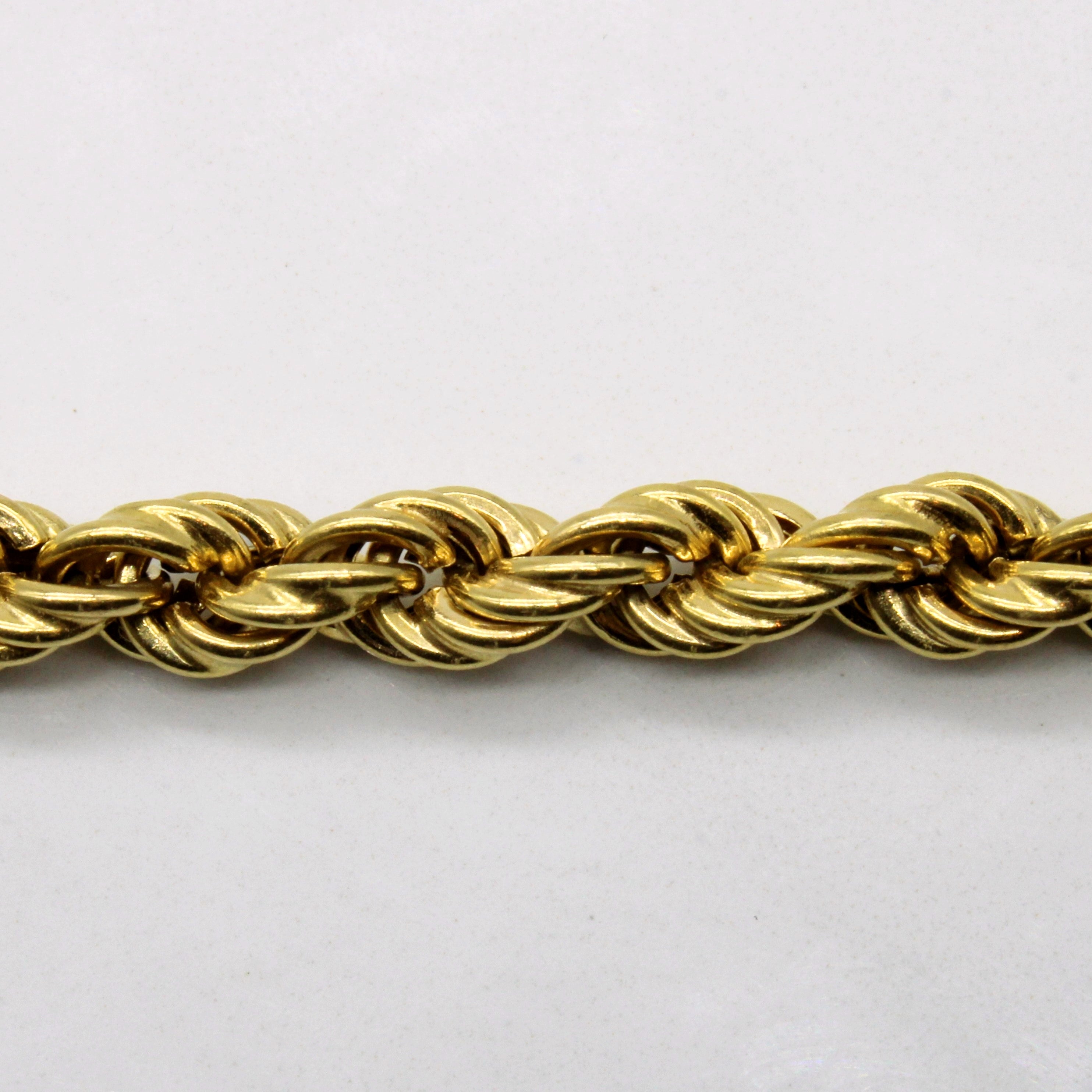 18K Gold Rope Chain Bracelet for Women - 8mm Width | Elegant Jewelry Gift for Birthday, Anniversary & Special Occasions